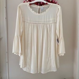 NWT OLD NAVY cream boho peasant blouse